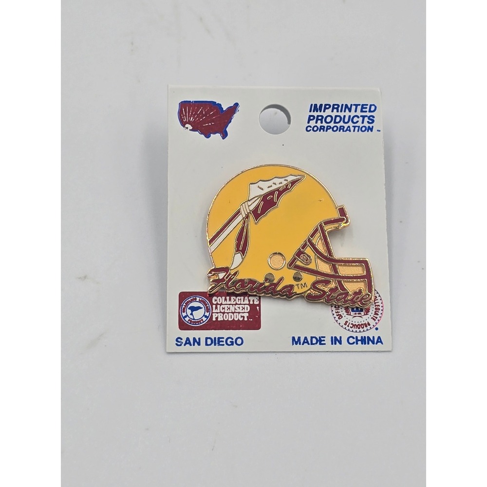 Florida State Seminoles FSU Football Helmet Lapel Pin Vintage NCAA Gold Tone